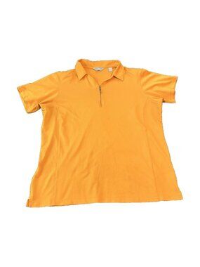 Callaway Womens Orange Golf Polo Shirt XXL 1/4 Zip Performance Moisture‎ Wicking
